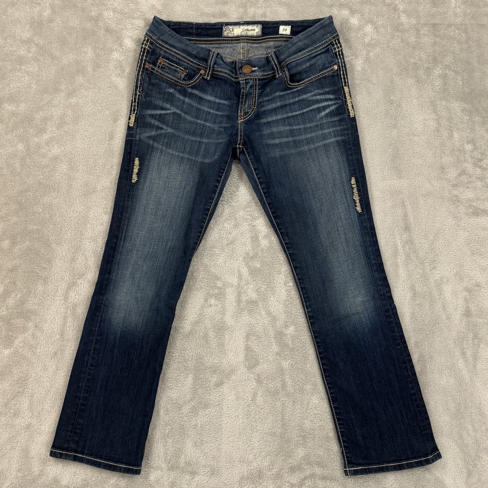 BKE Jeans Womens 29 Sabrina Bootcut Western Low Rise Thick Stitch Whiskered